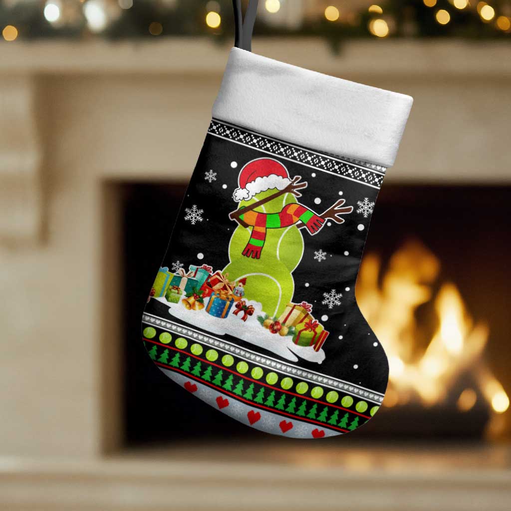 Christmas Tennis Snowman Christmas Stocking Xmas Holiday Patterns - Wonder Print Shop