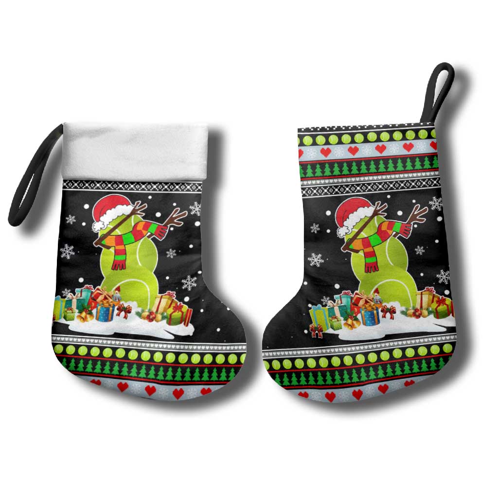 Christmas Tennis Snowman Christmas Stocking Xmas Holiday Patterns - Wonder Print Shop