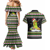 Christmas Tennis Snowman Couples Matching Mermaid Dress and Hawaiian Shirt Xmas Holiday Patterns - Wonder Print Shop