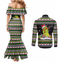 Christmas Tennis Snowman Couples Matching Mermaid Dress and Long Sleeve Button Shirt Xmas Holiday Patterns - Wonder Print Shop