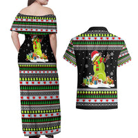 Christmas Tennis Snowman Couples Matching Off Shoulder Maxi Dress and Hawaiian Shirt Xmas Holiday Patterns - Wonder Print Shop