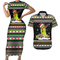 Christmas Tennis Snowman Couples Matching Short Sleeve Bodycon Dress and Hawaiian Shirt Xmas Holiday Patterns - Wonder Print Shop
