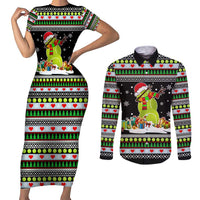 Christmas Tennis Snowman Couples Matching Short Sleeve Bodycon Dress and Long Sleeve Button Shirt Xmas Holiday Patterns - Wonder Print Shop