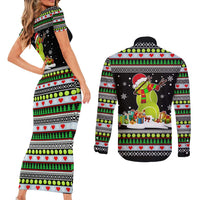 Christmas Tennis Snowman Couples Matching Short Sleeve Bodycon Dress and Long Sleeve Button Shirt Xmas Holiday Patterns - Wonder Print Shop