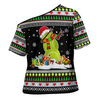 Christmas Tennis Snowman Cross Shoulder Shirt Xmas Holiday Patterns - Wonder Print Shop