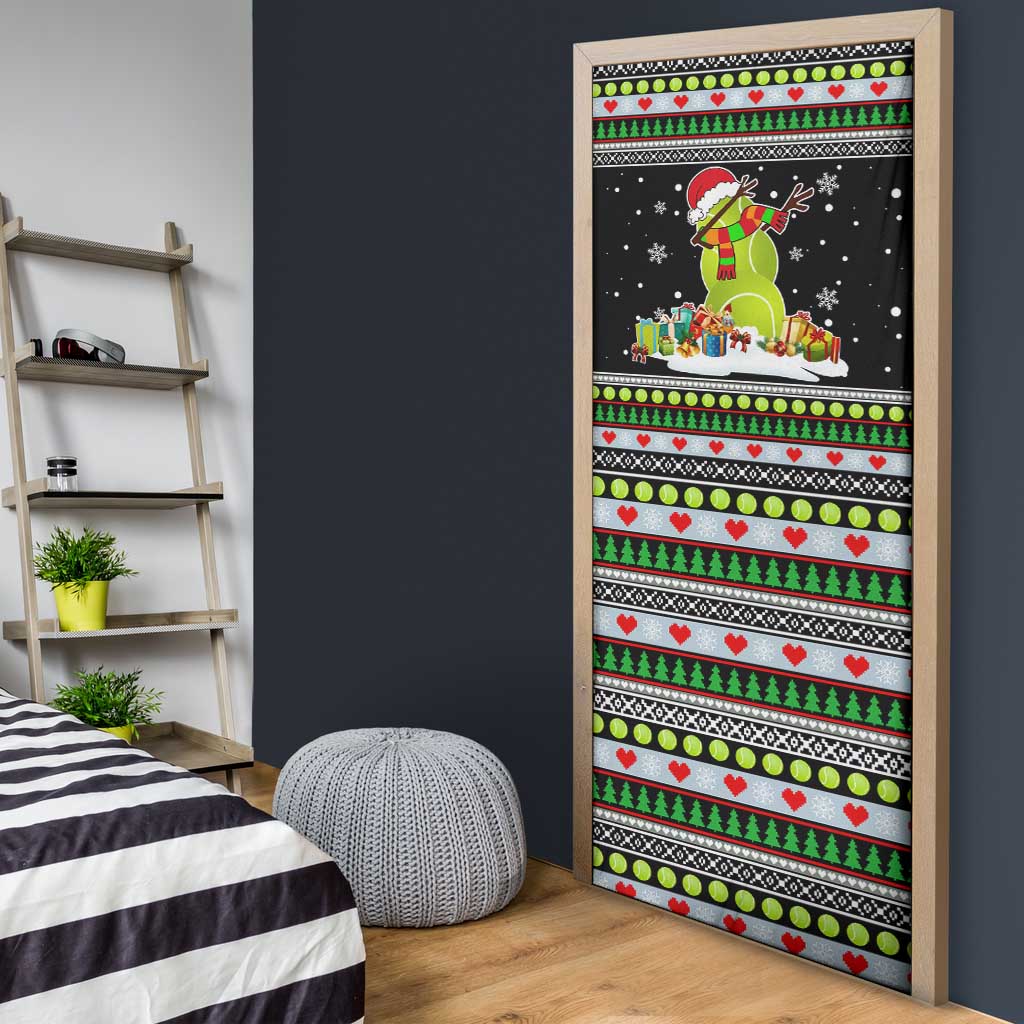 Christmas Tennis Snowman Door Cover Xmas Holiday Patterns - Wonder Print Shop