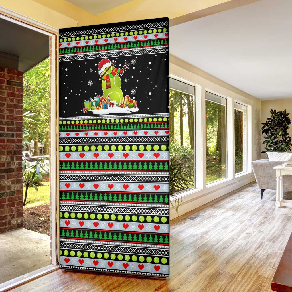 Christmas Tennis Snowman Door Cover Xmas Holiday Patterns - Wonder Print Shop
