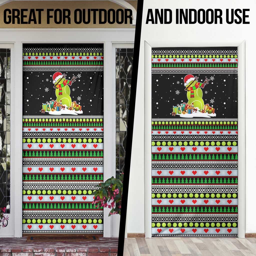 Christmas Tennis Snowman Door Cover Xmas Holiday Patterns - Wonder Print Shop