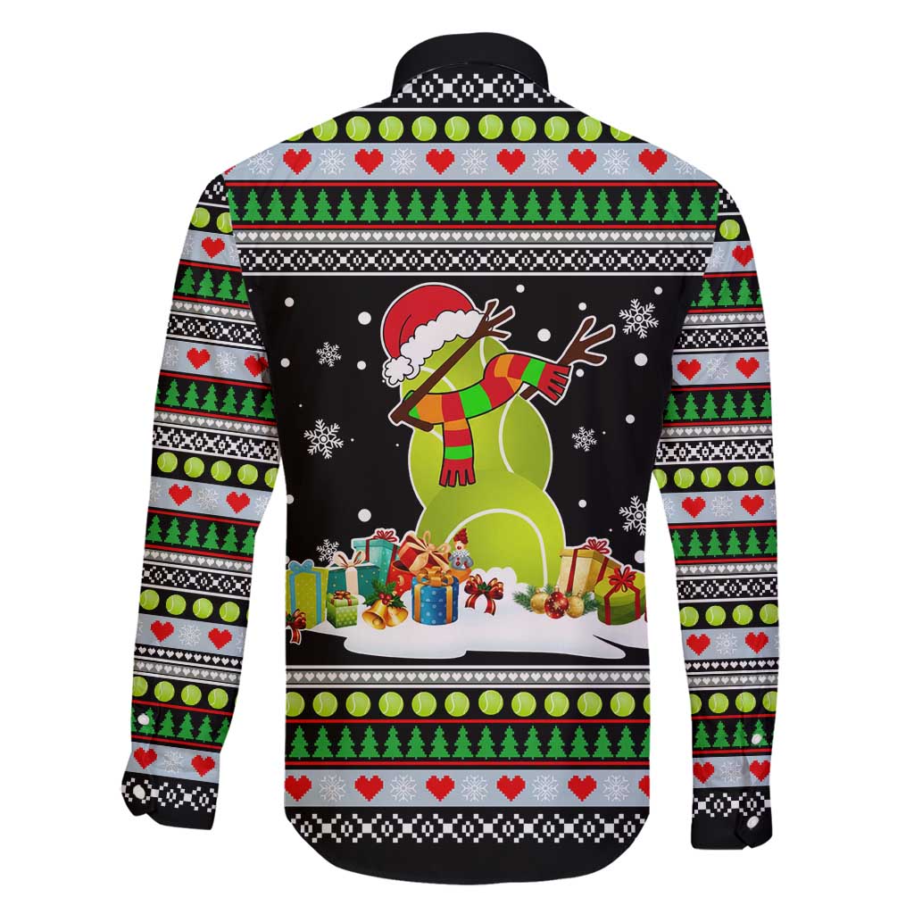 Christmas Tennis Snowman Family Matching Long Sleeve Bodycon Dress and Hawaiian Shirt Xmas Holiday Patterns - Wonder Print Shop