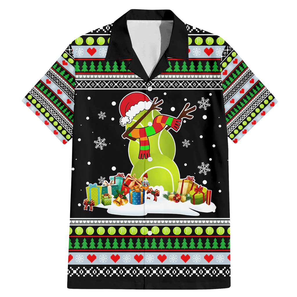 Christmas Tennis Snowman Family Matching Mermaid Dress and Hawaiian Shirt Xmas Holiday Patterns - Wonder Print Shop