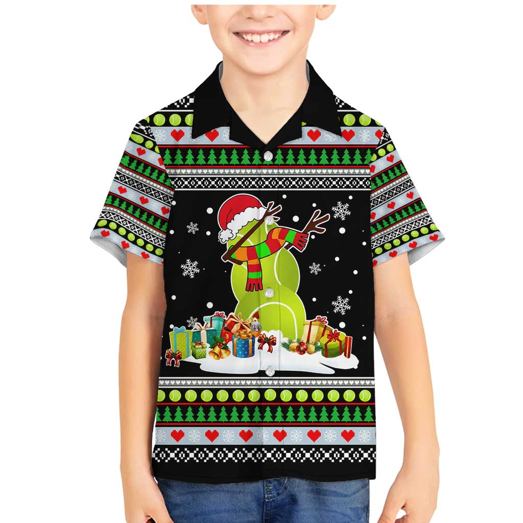 Christmas Tennis Snowman Family Matching Mermaid Dress and Hawaiian Shirt Xmas Holiday Patterns - Wonder Print Shop