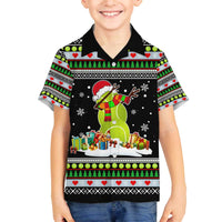 Christmas Tennis Snowman Family Matching Off The Shoulder Long Sleeve Dress and Hawaiian Shirt Xmas Holiday Patterns - Wonder Print Shop
