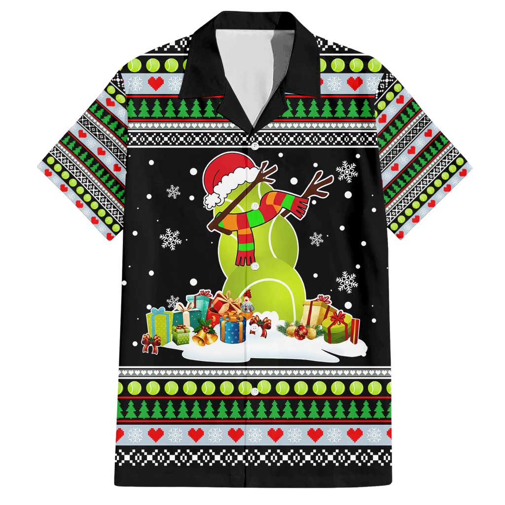Christmas Tennis Snowman Family Matching Short Sleeve Bodycon Dress and Hawaiian Shirt Xmas Holiday Patterns - Wonder Print Shop