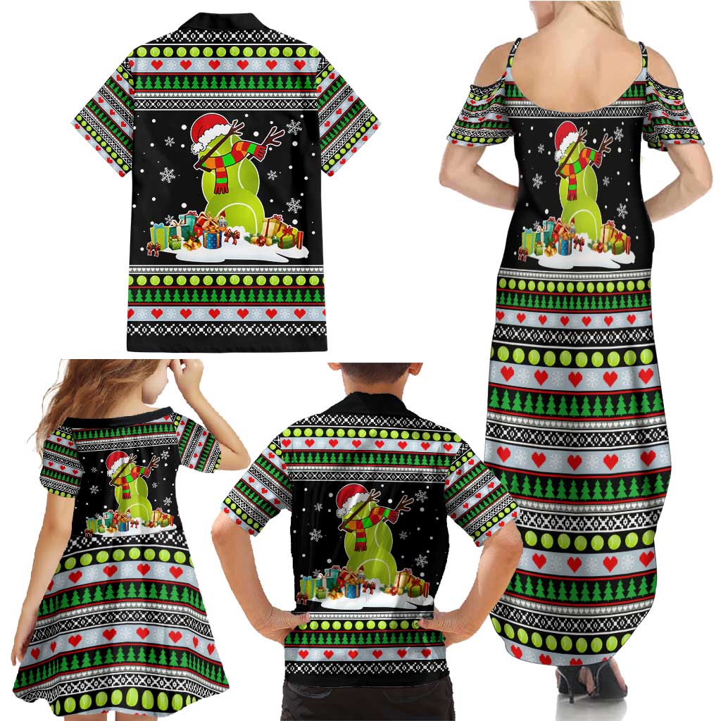 Christmas Tennis Snowman Family Matching Summer Maxi Dress and Hawaiian Shirt Xmas Holiday Patterns - Wonder Print Shop
