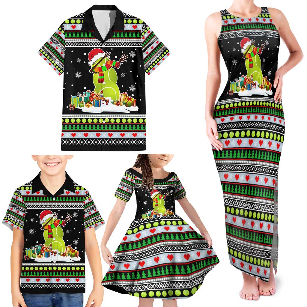 Christmas Tennis Snowman Family Matching Tank Maxi Dress and Hawaiian Shirt Xmas Holiday Patterns - Wonder Print Shop