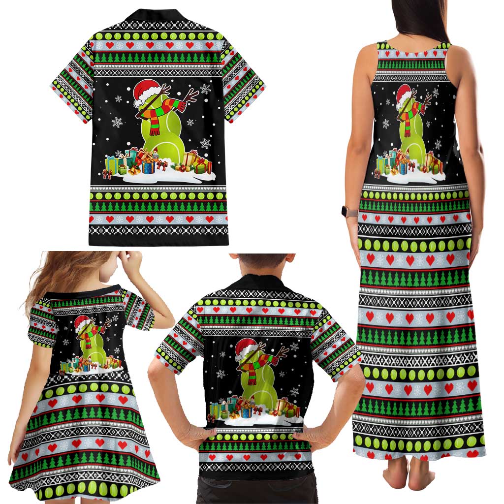 Christmas Tennis Snowman Family Matching Tank Maxi Dress and Hawaiian Shirt Xmas Holiday Patterns - Wonder Print Shop
