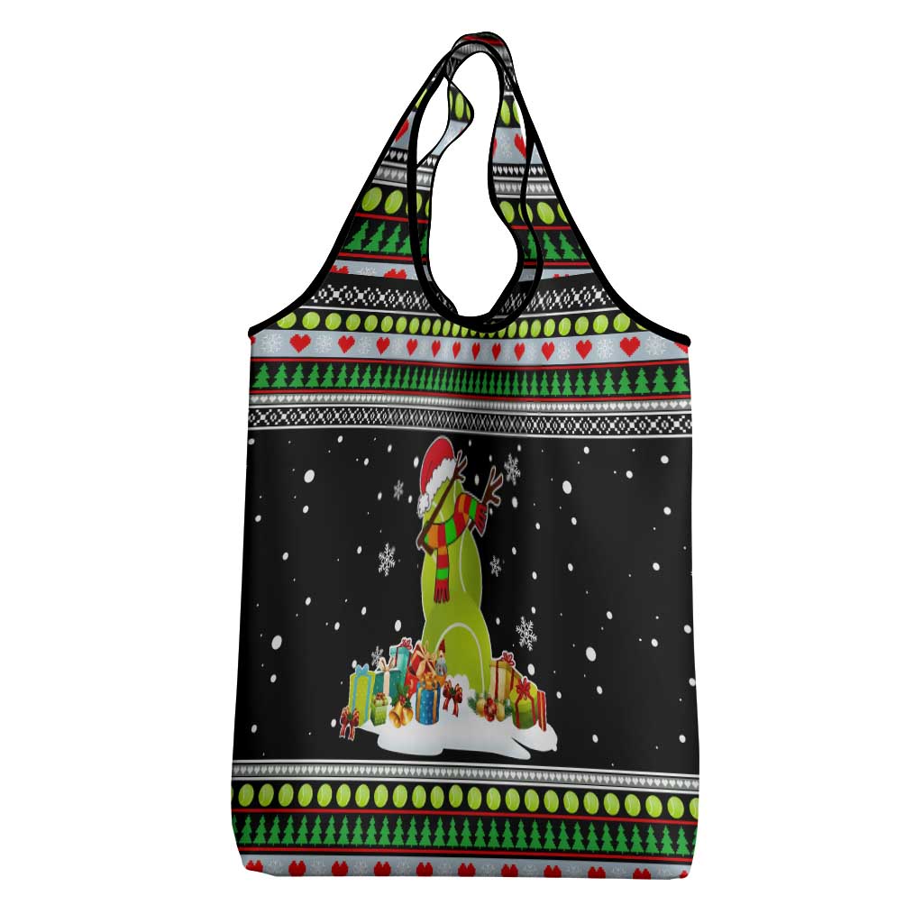 Christmas Tennis Snowman Grocery Bag Xmas Holiday Patterns - Wonder Print Shop