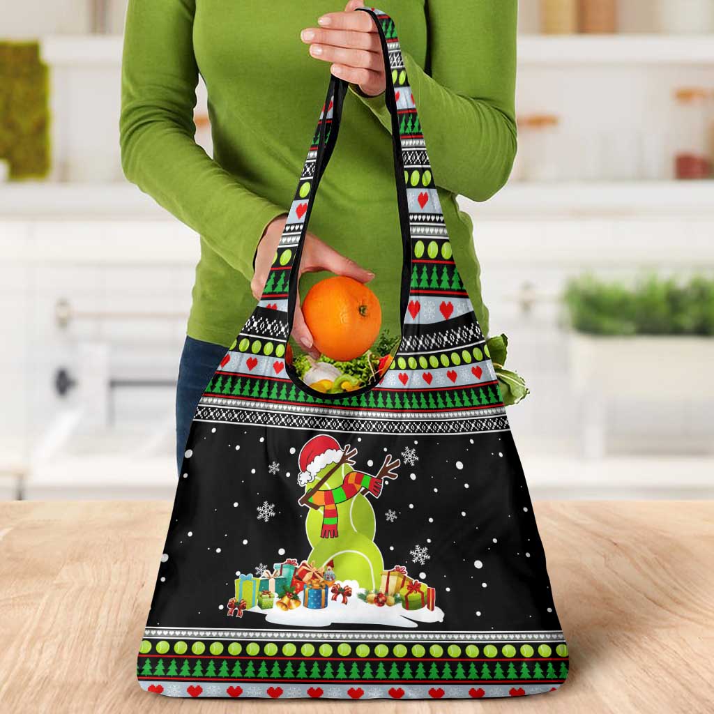 Christmas Tennis Snowman Grocery Bag Xmas Holiday Patterns - Wonder Print Shop