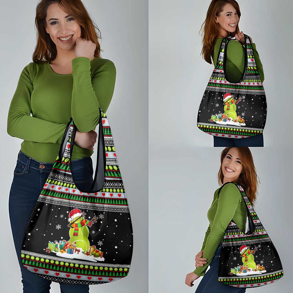Christmas Tennis Snowman Grocery Bag Xmas Holiday Patterns - Wonder Print Shop