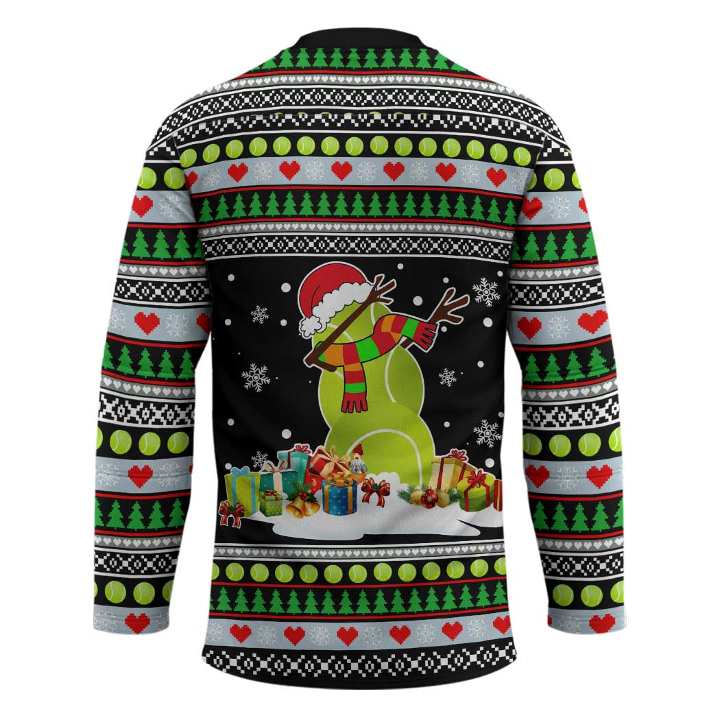 Christmas Tennis Snowman Hockey Jersey Xmas Holiday Patterns - Wonder Print Shop