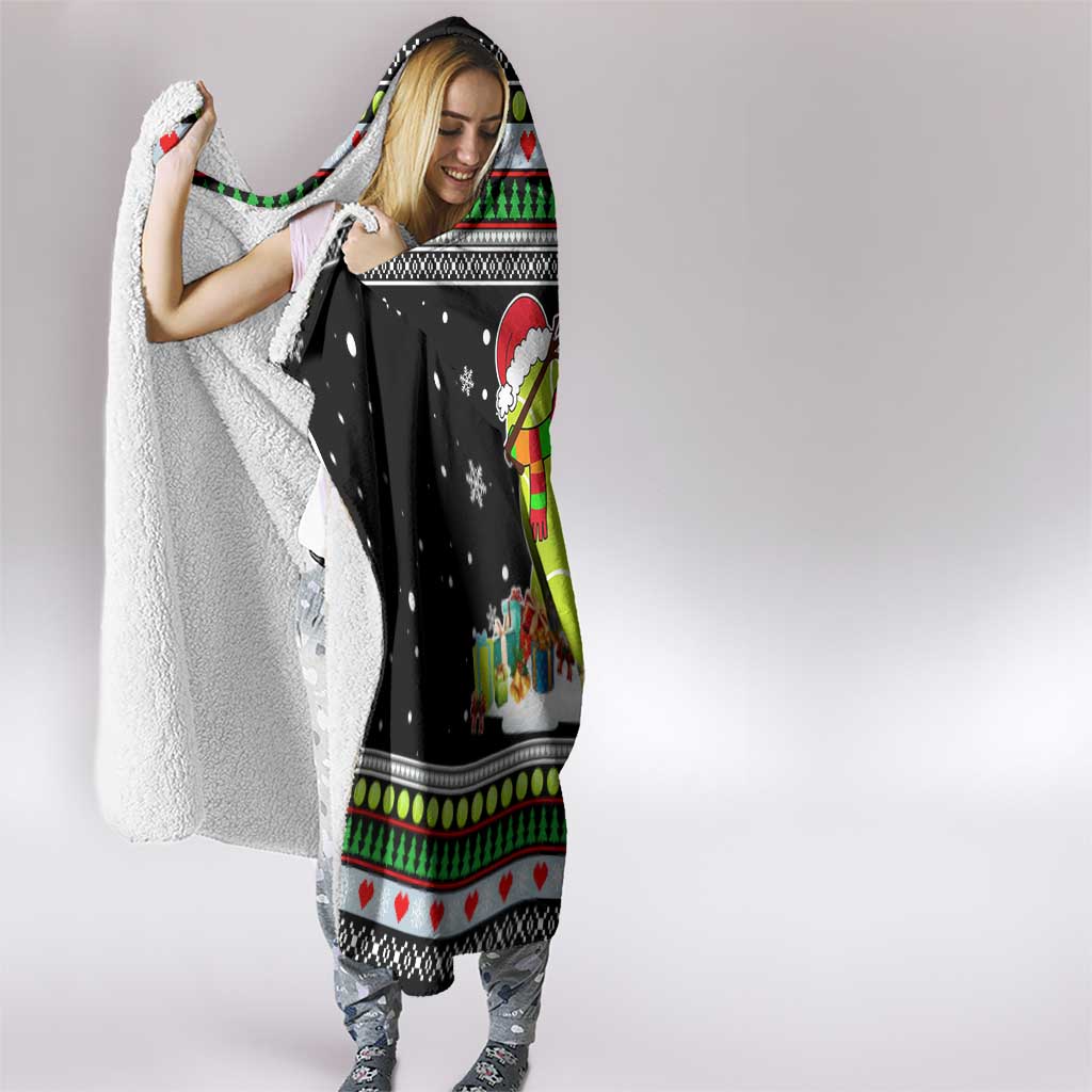 Christmas Tennis Snowman Hooded Blanket Xmas Holiday Patterns - Wonder Print Shop