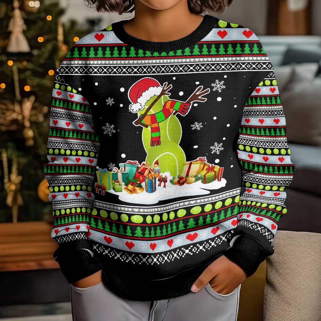 Christmas Tennis Snowman Kid Ugly Christmas Sweater Xmas Holiday Patterns - Wonder Print Shop