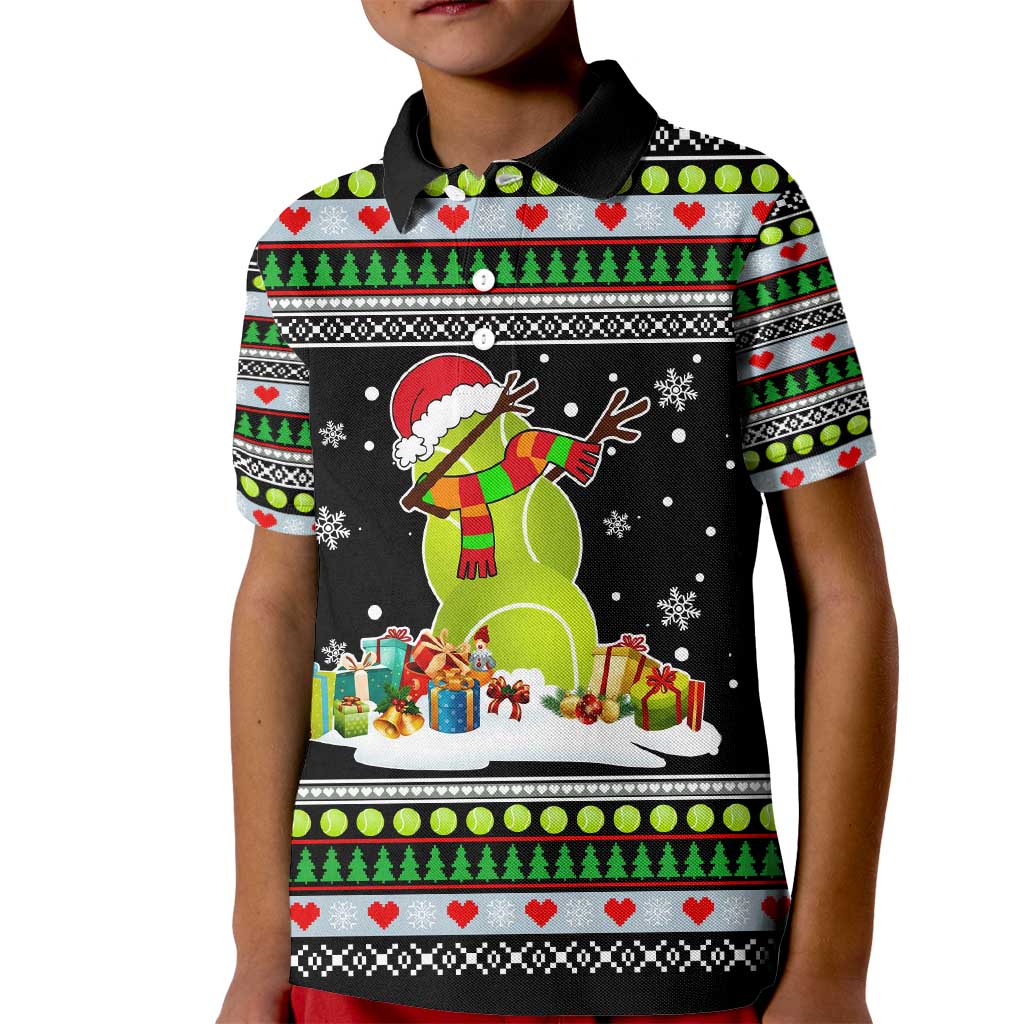 Christmas Tennis Snowman Kid Polo Shirt Xmas Holiday Patterns - Wonder Print Shop
