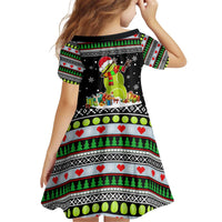 Christmas Tennis Snowman Kid Short Sleeve Dress Xmas Holiday Patterns - Wonder Print Shop