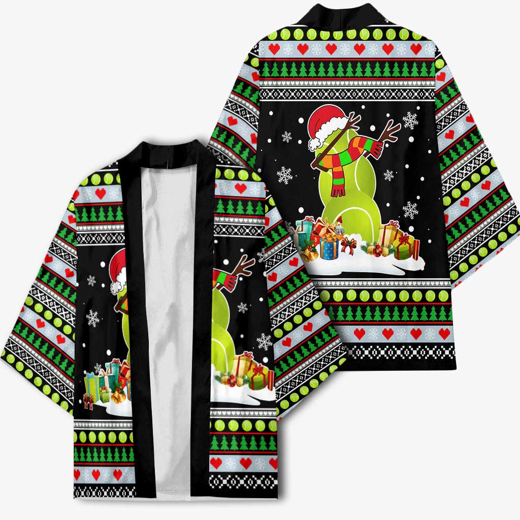 Christmas Tennis Snowman Kimono Xmas Holiday Patterns - Wonder Print Shop