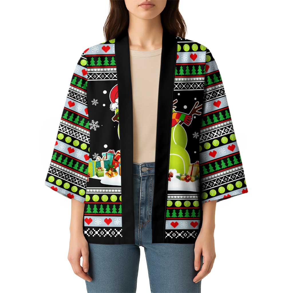 Christmas Tennis Snowman Kimono Xmas Holiday Patterns - Wonder Print Shop