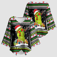 Christmas Tennis Snowman Kimono Sleeve Blouse Xmas Holiday Patterns - Wonder Print Shop