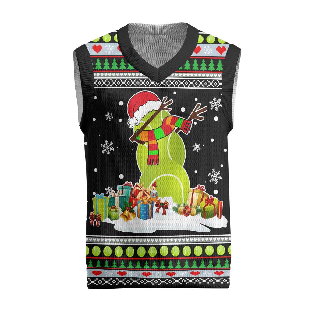 Christmas Tennis Snowman Christmas Knitted V-Neck Vest Xmas Holiday Patterns - Wonder Print Shop