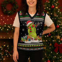 Christmas Tennis Snowman Christmas Knitted V-Neck Vest Xmas Holiday Patterns - Wonder Print Shop