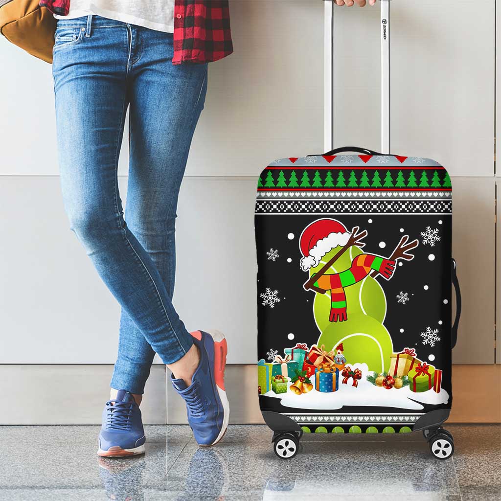Christmas Tennis Snowman Luggage Cover Xmas Holiday Patterns - Wonder Print Shop