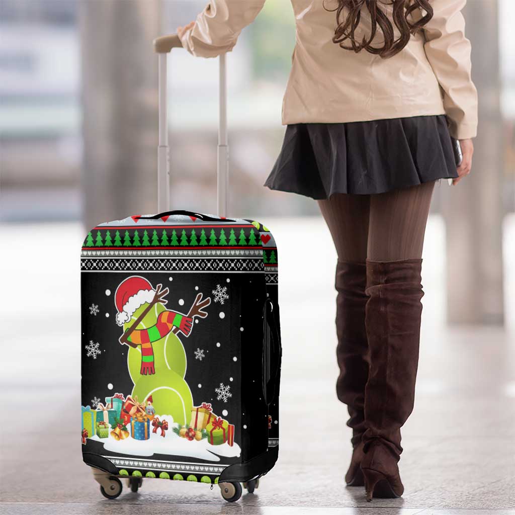 Christmas Tennis Snowman Luggage Cover Xmas Holiday Patterns - Wonder Print Shop
