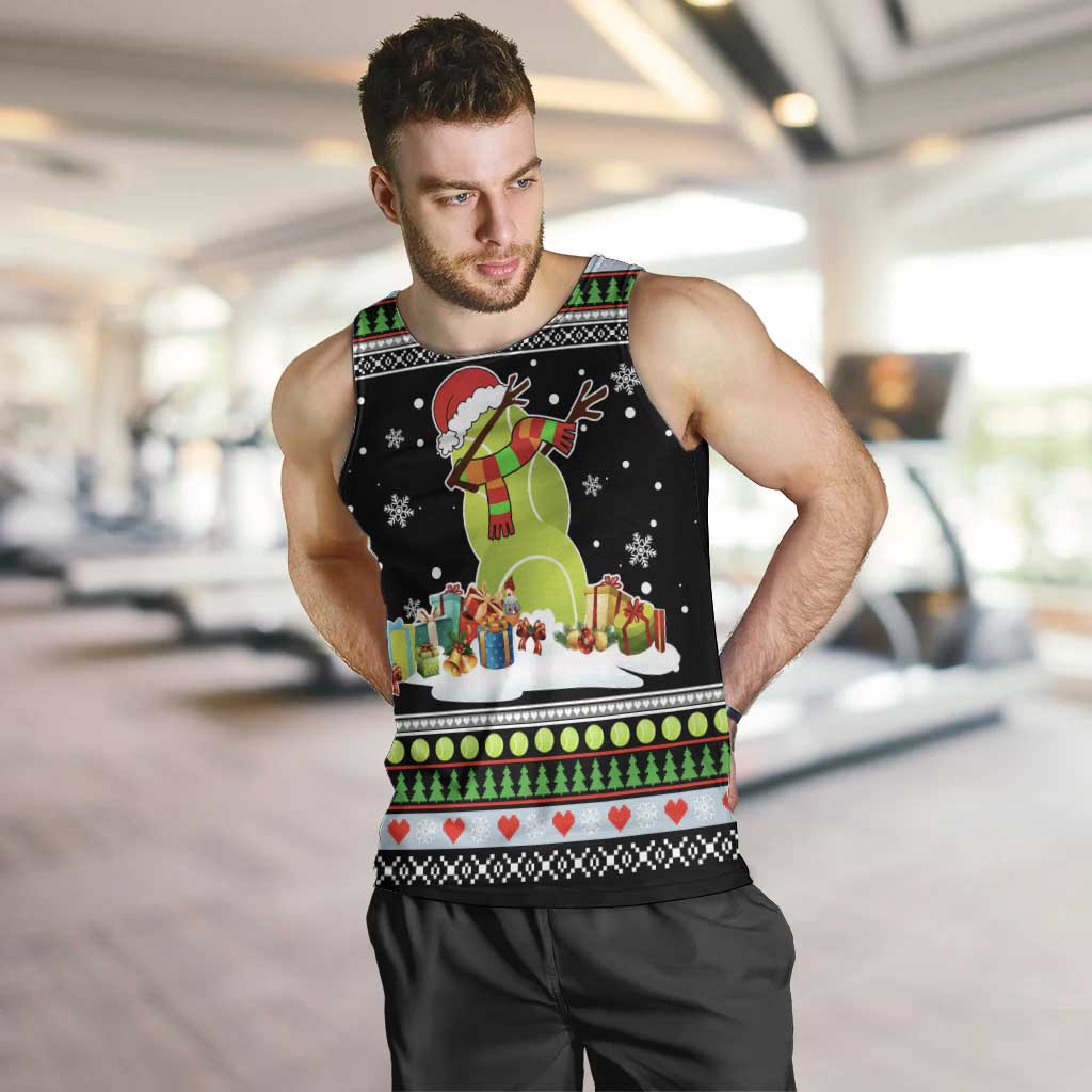 Christmas Tennis Snowman Men Tank Top Xmas Holiday Patterns - Wonder Print Shop