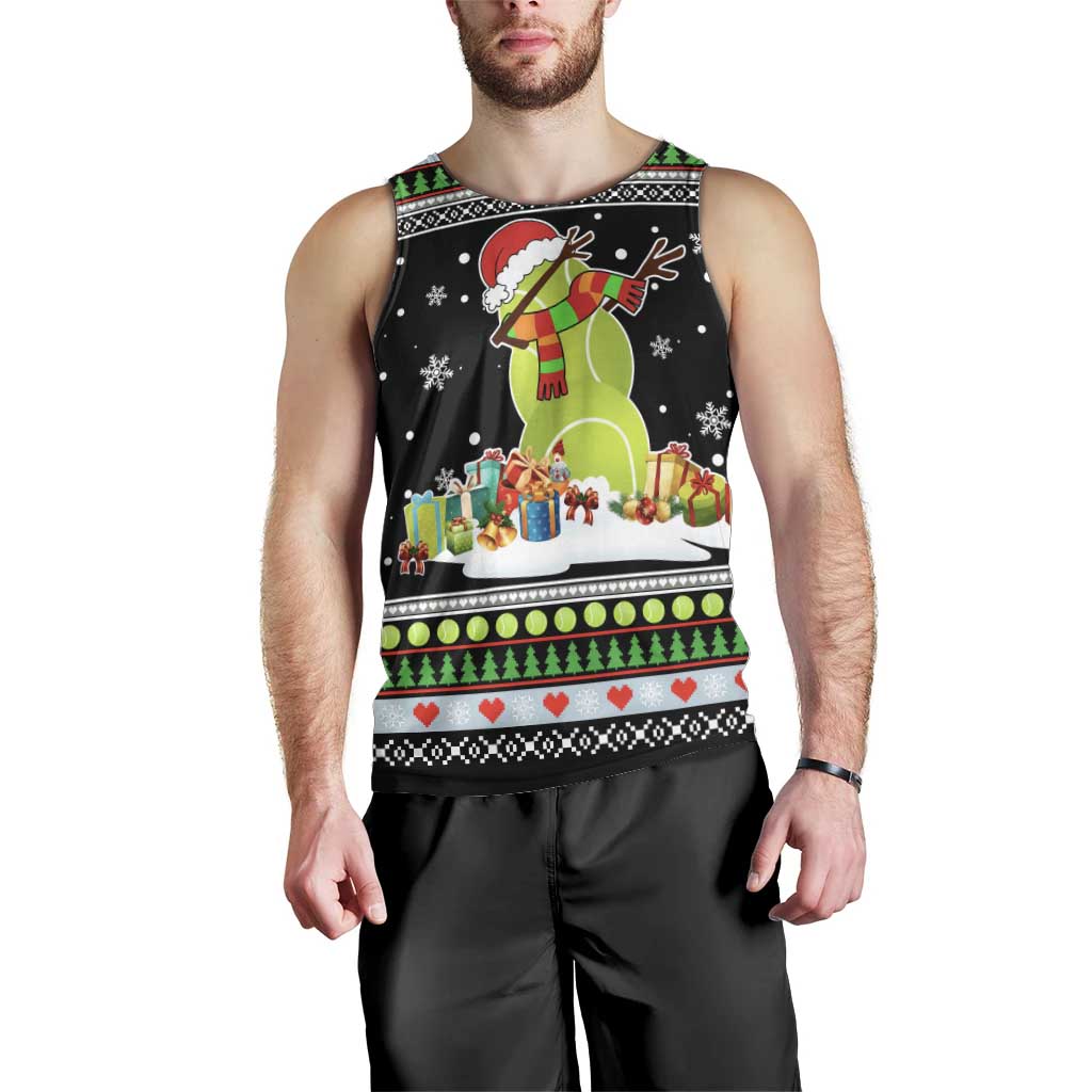 Christmas Tennis Snowman Men Tank Top Xmas Holiday Patterns - Wonder Print Shop