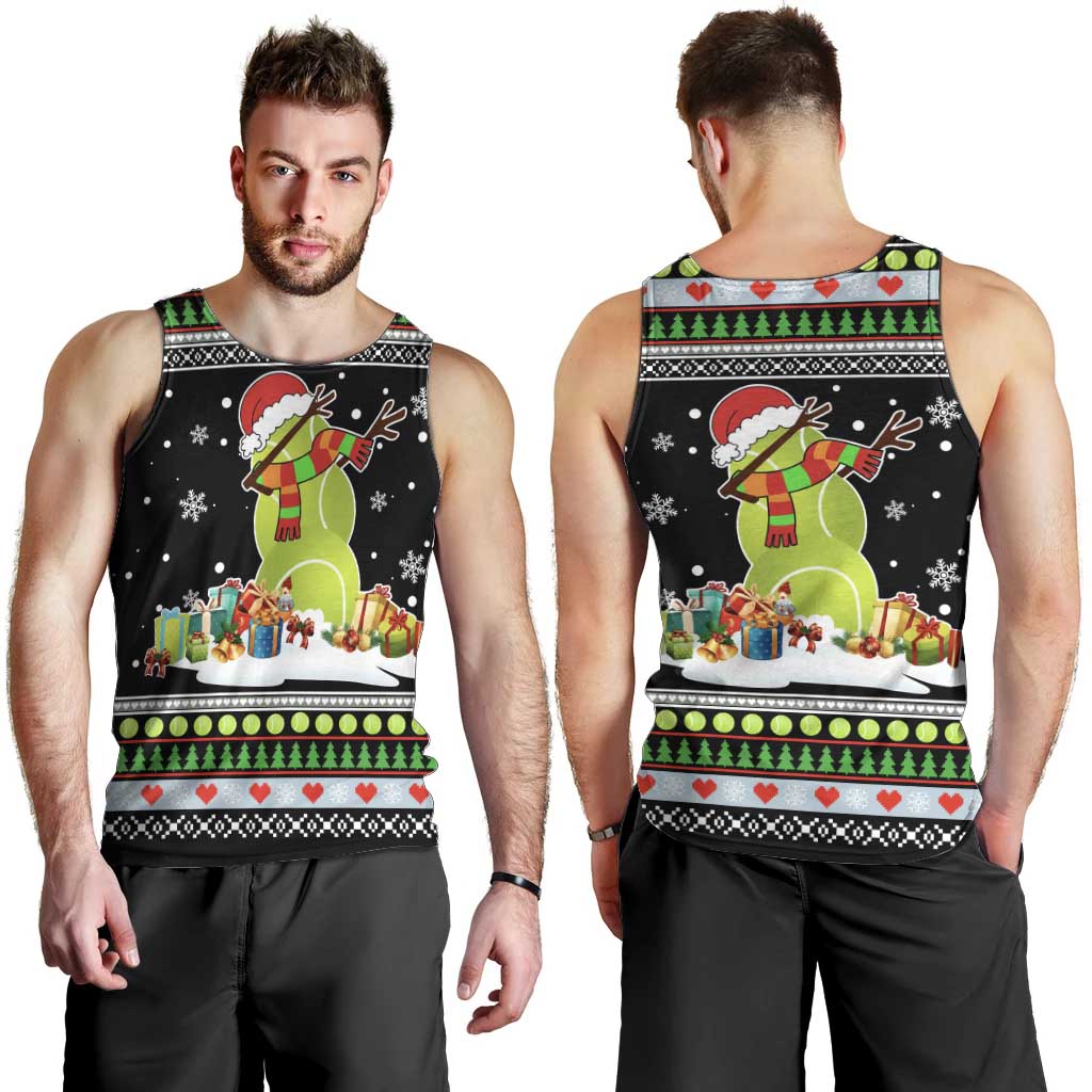 Christmas Tennis Snowman Men Tank Top Xmas Holiday Patterns - Wonder Print Shop