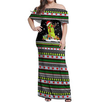 Christmas Tennis Snowman Off Shoulder Maxi Dress Xmas Holiday Patterns - Wonder Print Shop