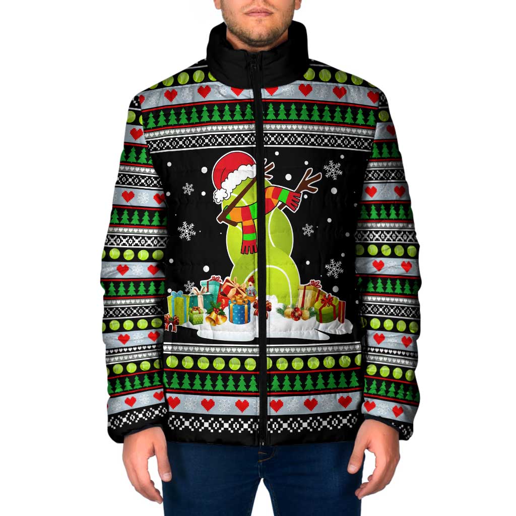 Christmas Tennis Snowman Padded Jacket Xmas Holiday Patterns - Wonder Print Shop