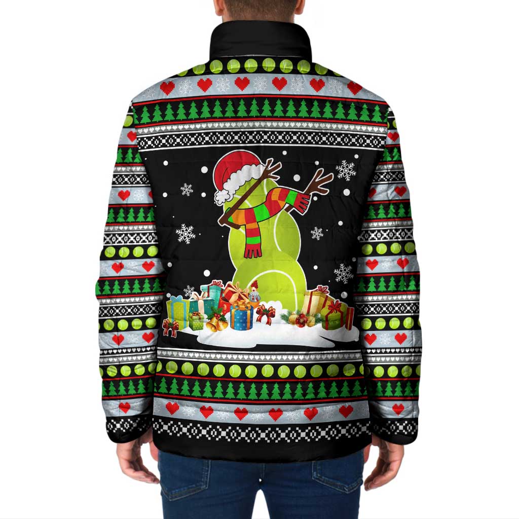 Christmas Tennis Snowman Padded Jacket Xmas Holiday Patterns - Wonder Print Shop