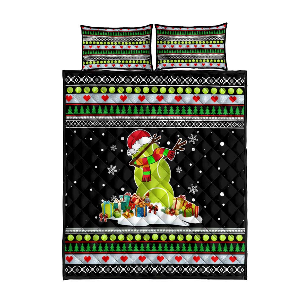 Christmas Tennis Snowman Quilt Bed Set Xmas Holiday Patterns - Wonder Print Shop