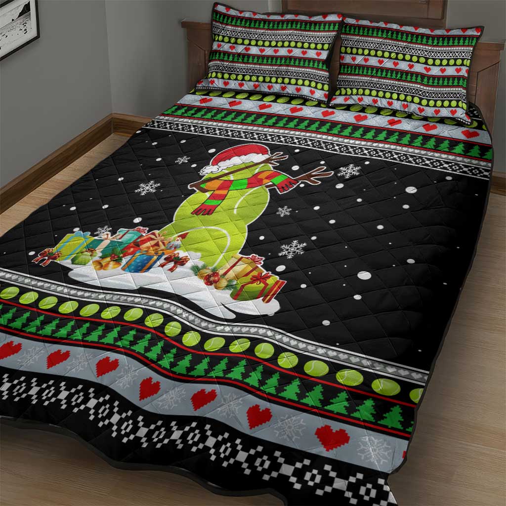 Christmas Tennis Snowman Quilt Bed Set Xmas Holiday Patterns - Wonder Print Shop