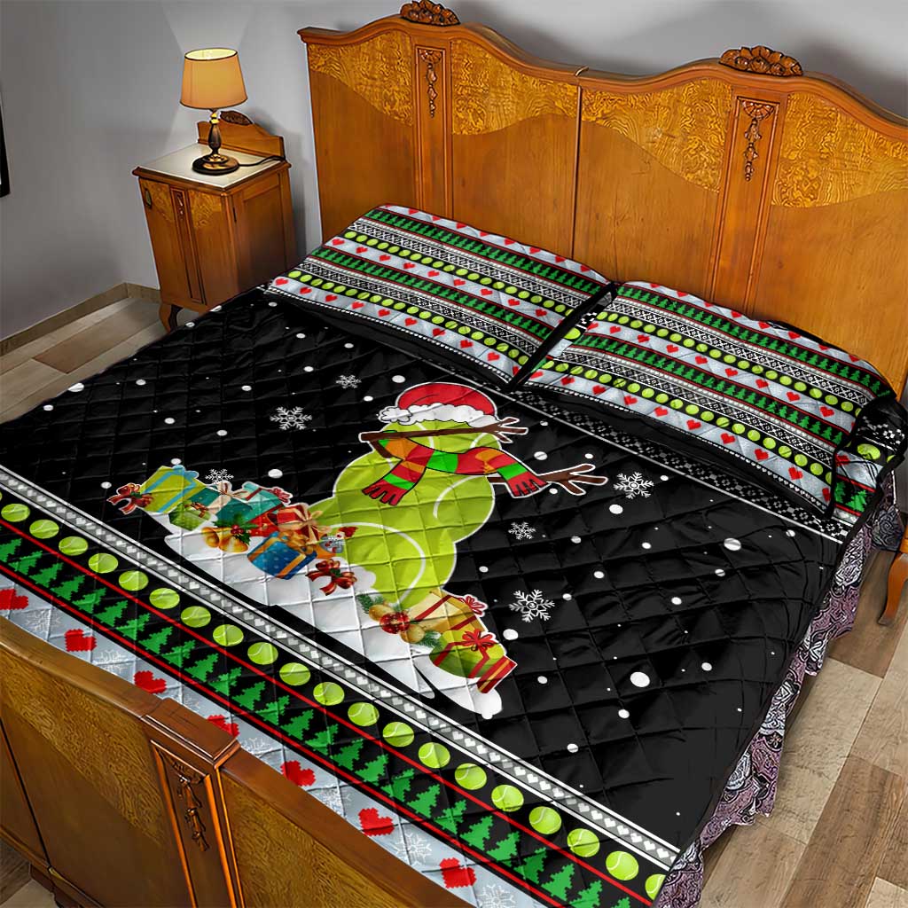 Christmas Tennis Snowman Quilt Bed Set Xmas Holiday Patterns - Wonder Print Shop