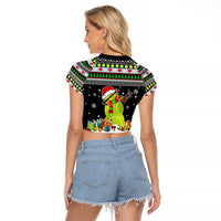 Christmas Tennis Snowman Raglan Cropped T Shirt Xmas Holiday Patterns - Wonder Print Shop