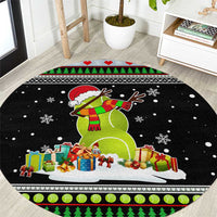 Christmas Tennis Snowman Round Carpet Xmas Holiday Patterns - Wonder Print Shop