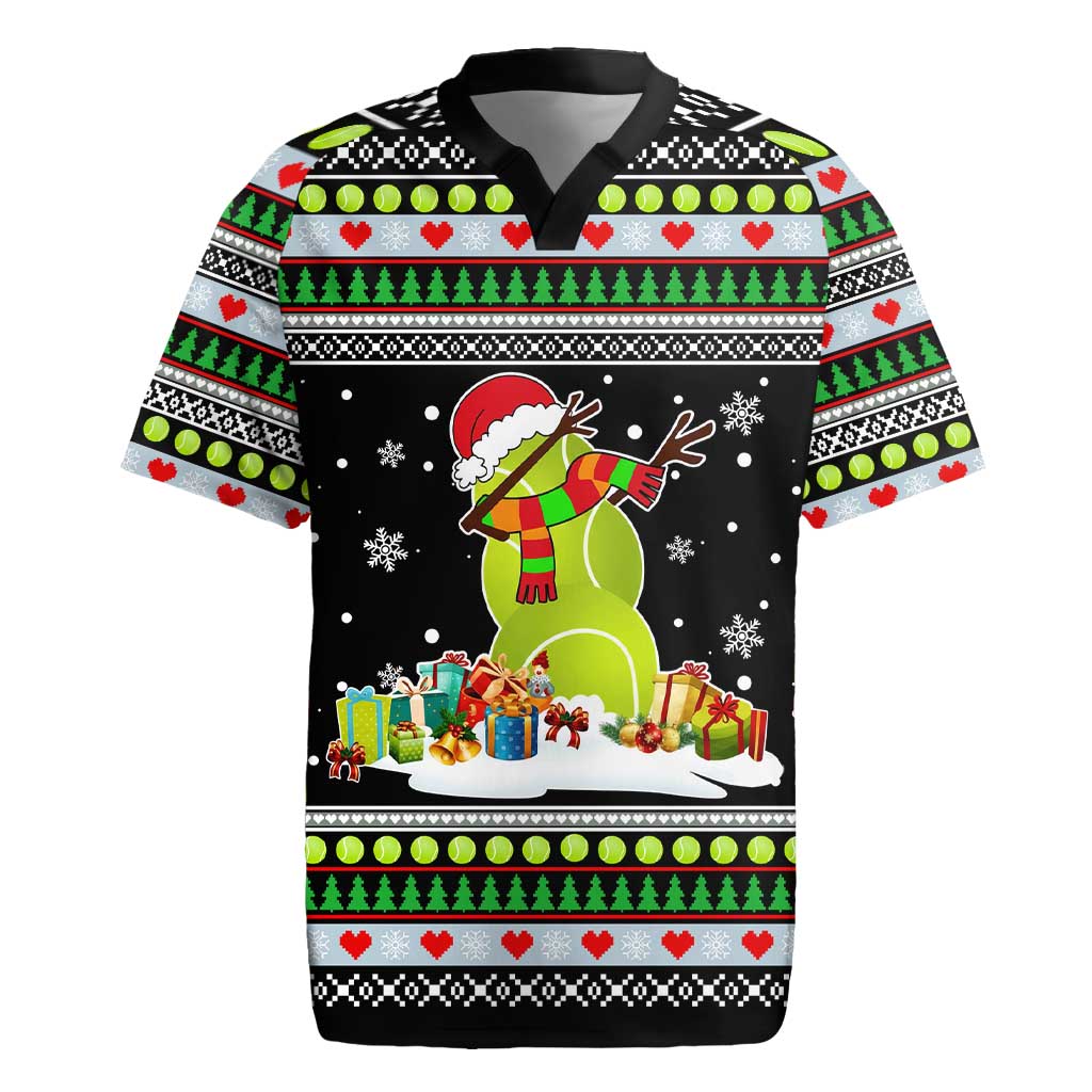 Christmas Tennis Snowman Rugby Jersey Xmas Holiday Patterns - Wonder Print Shop