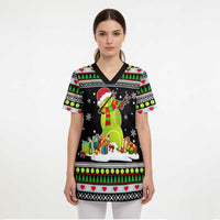 Christmas Tennis Snowman Scrub Top Xmas Holiday Patterns - Wonder Print Shop