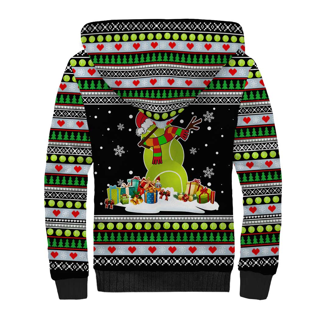 Christmas Tennis Snowman Sherpa Hoodie Xmas Holiday Patterns - Wonder Print Shop