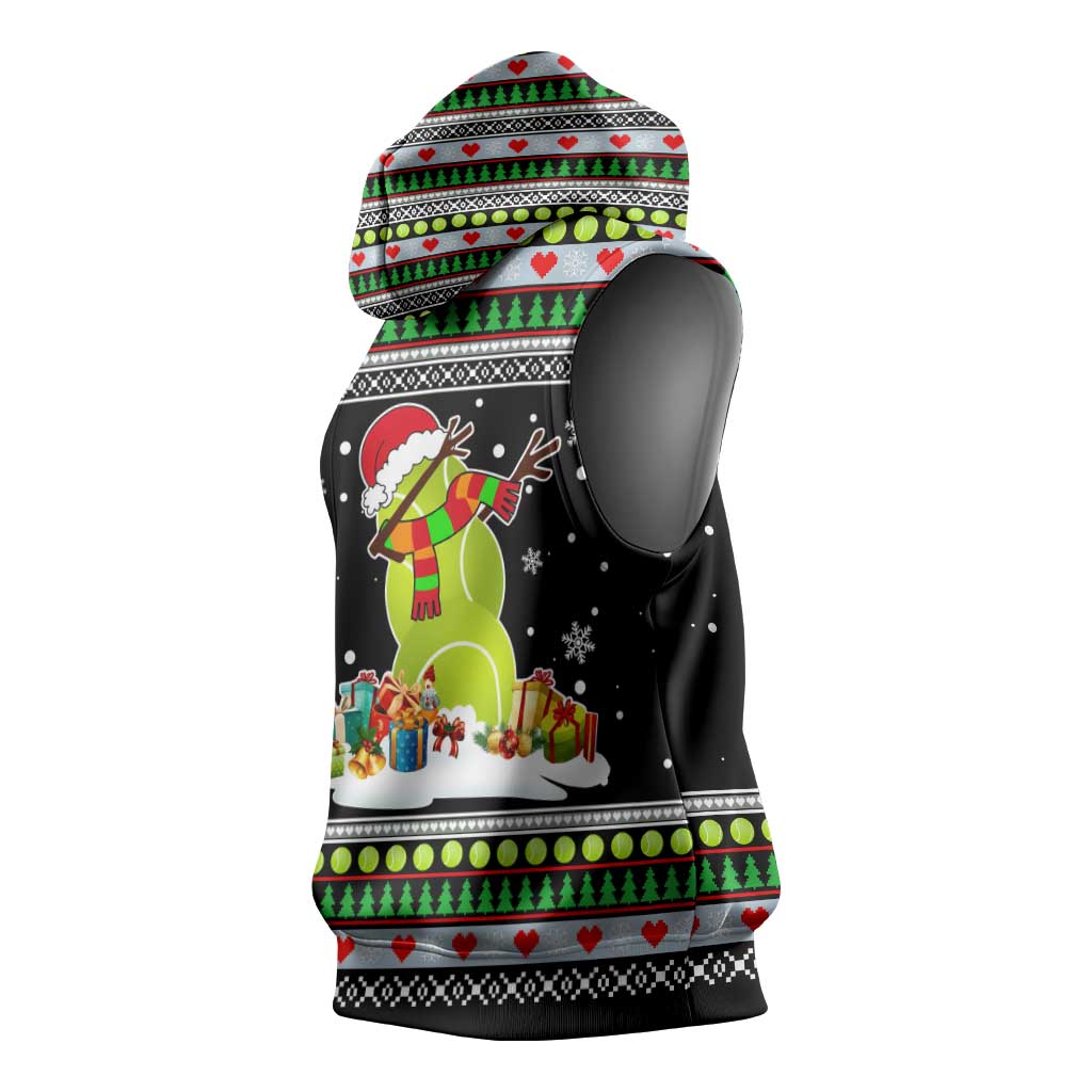 Christmas Tennis Snowman Sleeveless Hoodie Xmas Holiday Patterns - Wonder Print Shop